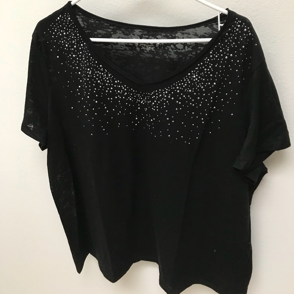 Silver studded black tee